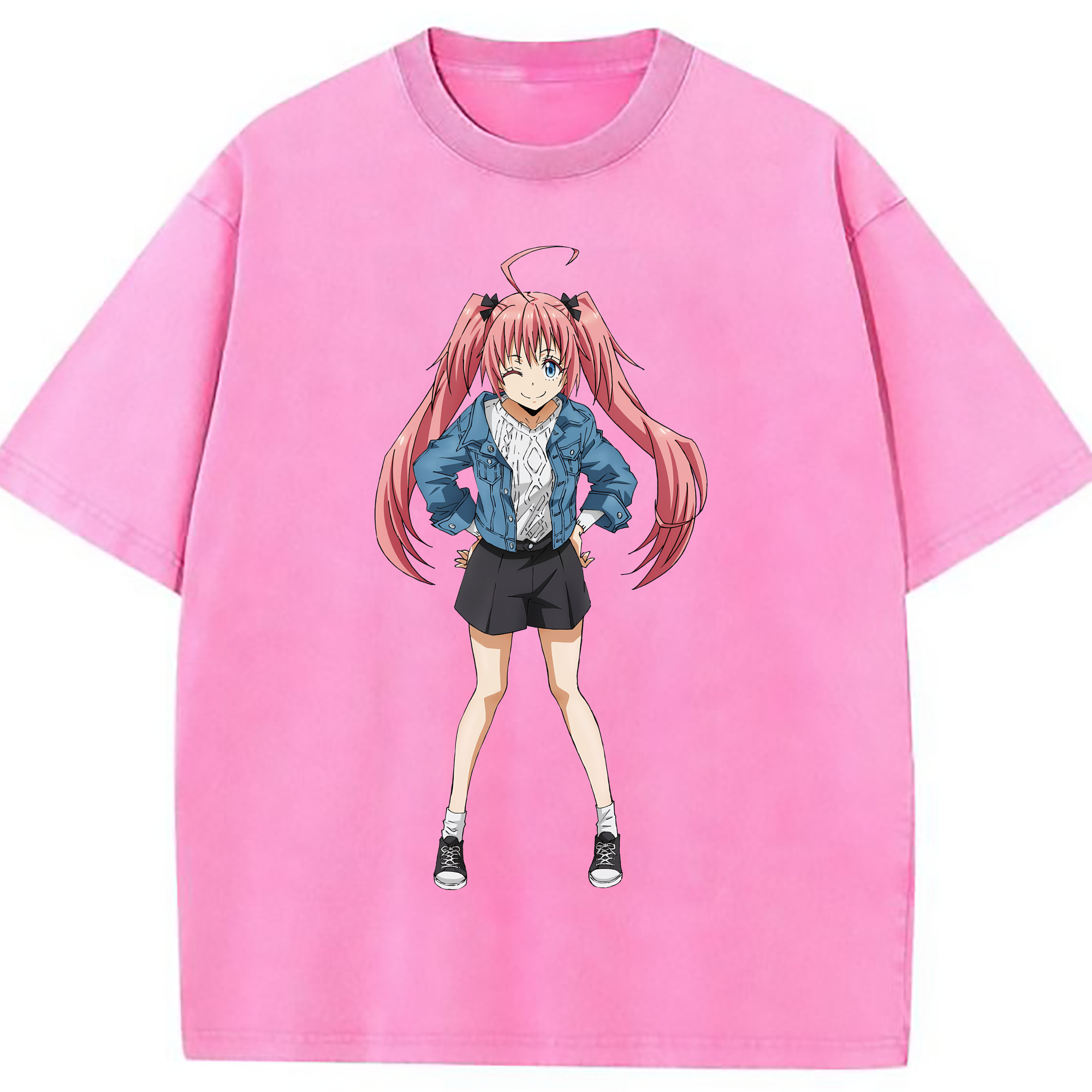（画像用） 転スラ Regarding Reincarnated to Slime 綿100% ヴィンテージ風 半袖Tシャツ（フロントプリント）